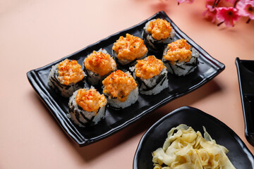 fFesh sushi set traditional japanese food