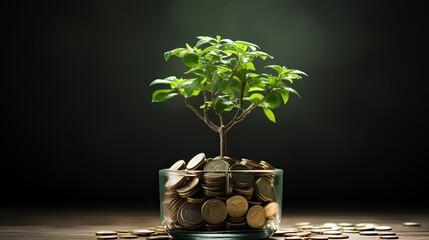 Green investment fund sustainable projects carbon credit gains - obrazy, fototapety, plakaty