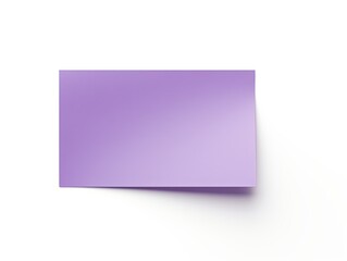 A hand holding a purple paper isolated on white background