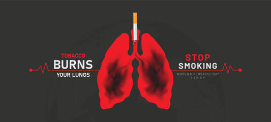 world no tobacco day banner design. vector illustration