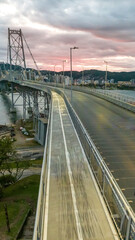 Obraz premium City of Florianopolis, Hercilio Luz Bridge.