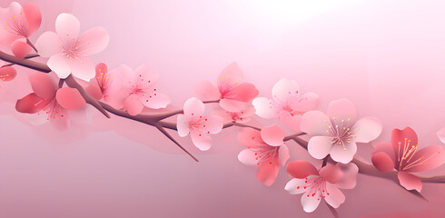Fototapeta na wymiar Pink cherry blossom background - Sakura background