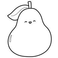 Coloring Page outline of cute fruits vector illustration