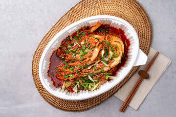 Korean food, side dishes, fish, grilled fish, steamed, saury, mackerel, japchae, codari, jeon, stir-fried pork, yukgaejang, soybean paste stew, kimchi, kkakdugi,