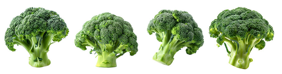 broccoli isolated on a transparent PNG background, white background , Generative Ai
