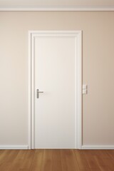 A white door next to a light beige wall