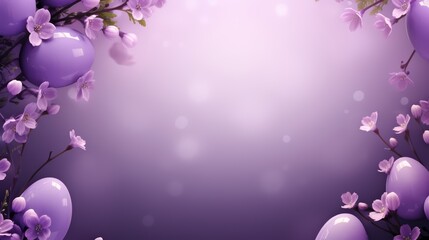 Enchanting Spring Blossoms Under the Ethereal Moonlight with Easter eggs sense of  nature background