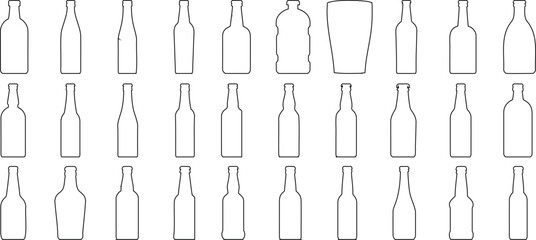 wine bottle line art collection