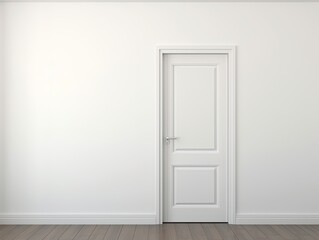 A white door next to a light ivory wall