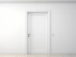Foto op Canvas A white door next to a light ivory wall © Zickert