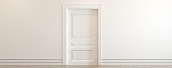 A white door next to a light khaki wall