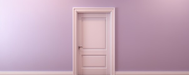 A white door next to a light mauve wall - obrazy, fototapety, plakaty