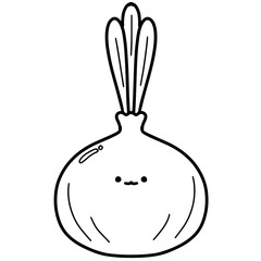 Coloring Page outline of cute vegetables vector illustration