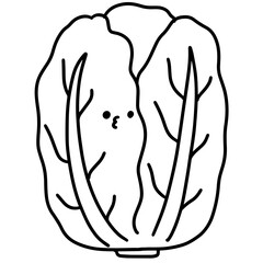 Coloring Page outline of cute vegetables vector illustration