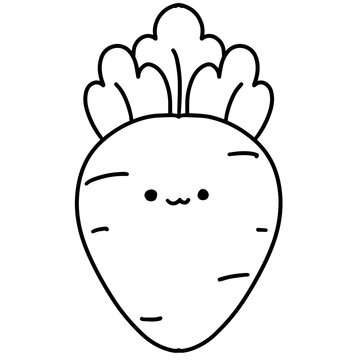 Coloring Page outline of cute vegetables vector illustration