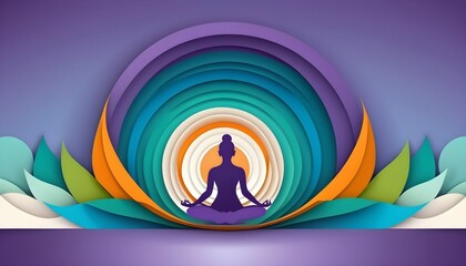 International day of yoga vector background in papercut style 