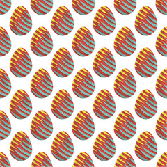 Illustration on theme seamless celebration holiday Easter with hunt colorful bright eggs