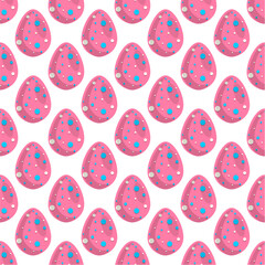 Illustration on theme seamless celebration holiday Easter with hunt colorful bright eggs