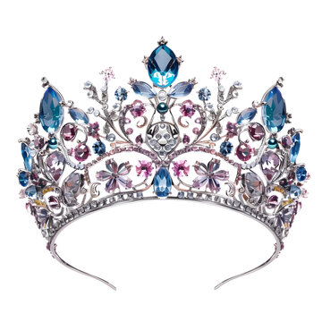 ornate jeweled crown, blue and purple clip art preview