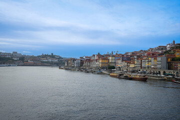 Fototapeta na wymiar the tourist can enjoy all day and night in very romantic beautiful and historical city porto portugal ,around duoro river view