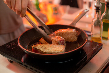 Frying fish, Mexico