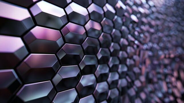 A close-up view of a honeycomb pattern creates a sense of depth and the complex beauty of repetitive geometry.
