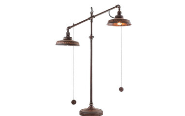 Adjustable Height Pharmacy Floor Lamp, Rustic floor lamp Isolated on Transparent background.