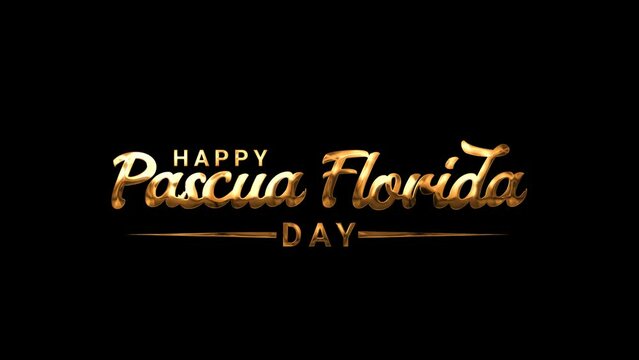 Happy Pascua Florida Day animated text. 