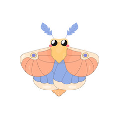 Dryocampa, cute maple moth, cartoon,concept for t-shirt print, design, on white background