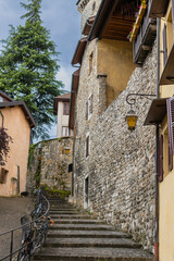 Beautiful colorful architecture in Annecy city - historical unique buildings