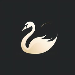 An enchanting and minimalist representation of a graceful swan in a vector logo, blending simplicity with elegance.