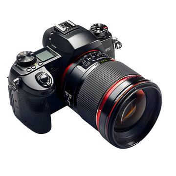 Digital photo camera isolated  on transparent background. Ai generated	