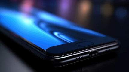 Smartphone Close-Up, Screen Detail with Soft Studio Lighting