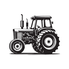 Majestic Tractor Silhouette Symphony - Harnessing the Power of Agriculture in Every Tractor Illustration - Minimallest Tractor Vector
