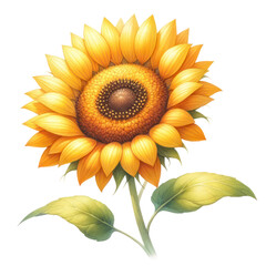 watercolor sunflower flower , Watercolor floral Sunflowers illustration 