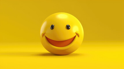 Fototapeta premium Yellow 3D Smiles in Grinning Expressions