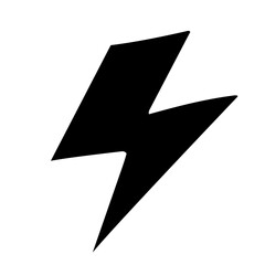 Lightning icon, black color, vector illustration.