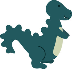 cute hand drawn cartoon character dinosaur funny png illustration on transparent background