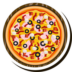Illustration on theme big hot tasty pizza to pizzeria menu