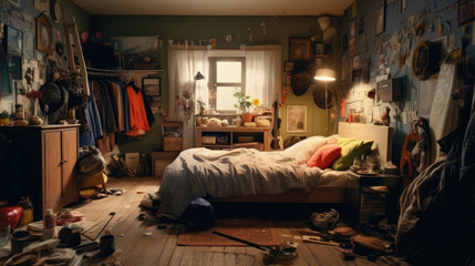 Chaotic Home Environment, Mess in the Bedroom Area