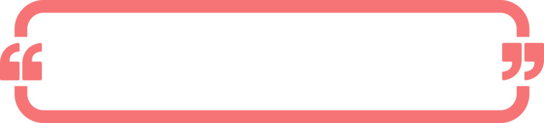 Quote frame stroke outline template. Text in bracket, citation empty speech bubble, quote bubble.