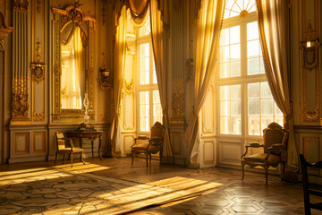 Ambassador's room Inside of rich decorated Royal Palace. - obrazy, fototapety, plakaty