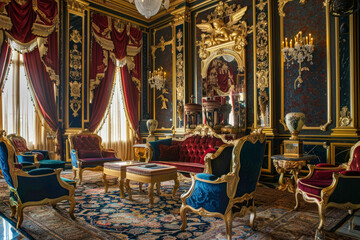 Ambassador's room Inside of rich decorated Royal Palace.