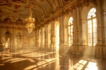 Fototapeta na wymiar The Ballroom rococo royal National Palace.