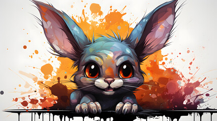 Chupacabra Cartoon Watercolor