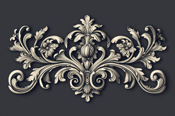 Fototapeta na wymiar Vintage Baroque Victorian frame border floral ornament leaf scroll engraved retro flower pattern.