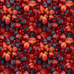 Vibrant floral pattern with flowers, seamless background for design.