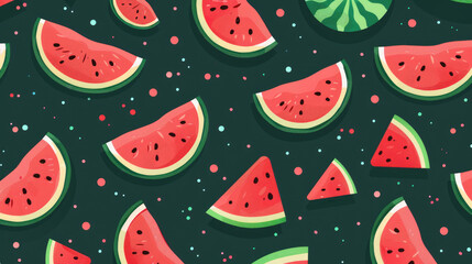 Watermelon pattern flat vector design