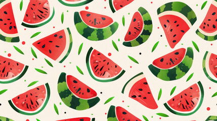 Watermelon pattern flat vector design