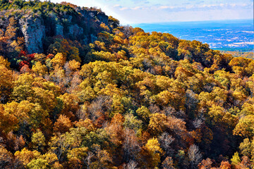 Fototapeta na wymiar Cliff side landscape during autumn.